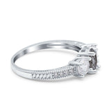 Three Stone Oval Natural Stone Trio Ring