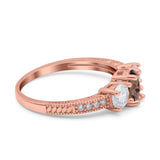 Three Stone Oval Natural Stone Trio Ring