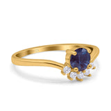 Art Deco Round Natural Stone Wedding Ring