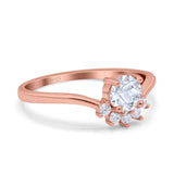 Art Deco Round Natural Stone Wedding Ring