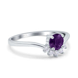 Art Deco Round Natural Stone Wedding Ring