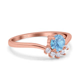 Art Deco Round Natural Stone Wedding Ring