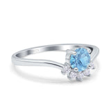 Art Deco Round Natural Stone Wedding Ring