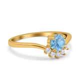 Art Deco Round Natural Stone Wedding Ring