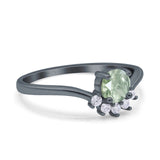 Art Deco Round Natural Stone Wedding Ring