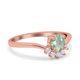 Art Deco Round Natural Stone Wedding Ring