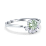 Art Deco Round Natural Stone Wedding Ring