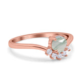 Art Deco Round Natural Stone Wedding Ring