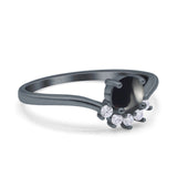 Art Deco Round Natural Stone Wedding Ring