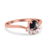 Art Deco Round Natural Stone Wedding Ring