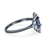 Floral Oval Natural Stone Wedding Ring