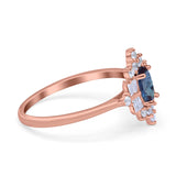 Floral Oval Natural Stone Wedding Ring