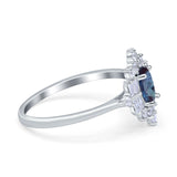 Floral Oval Natural Stone Wedding Ring