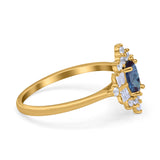 Floral Oval Natural Stone Wedding Ring