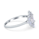 Floral Oval Natural Stone Wedding Ring