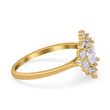 Floral Oval Natural Stone Wedding Ring