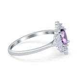 Floral Oval Natural Stone Wedding Ring
