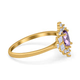Floral Oval Natural Stone Wedding Ring