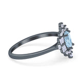 Floral Oval Natural Stone Wedding Ring