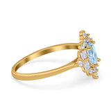 Floral Oval Natural Stone Wedding Ring