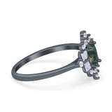 Floral Oval Natural Stone Wedding Ring