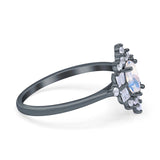 Floral Oval Natural Stone Wedding Ring