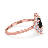 Floral Oval Natural Stone Wedding Ring
