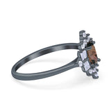 Floral Oval Natural Stone Wedding Ring