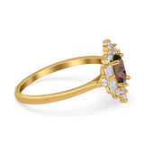 Floral Oval Natural Stone Wedding Ring