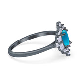 Floral Oval Natural Stone Wedding Ring