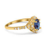 Art Deco Oval Natural Stone Halo Ring