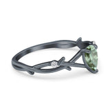 Floral Pear Teardrop Natural Stone Wedding Ring