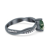 Pear Teardrop Natural Stone Infinity Shank Ring