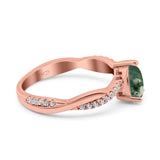 Pear Teardrop Natural Stone Infinity Shank Ring