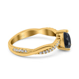 Pear Teardrop Natural Stone Infinity Shank Ring