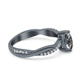 Pear Teardrop Natural Stone Infinity Shank Ring