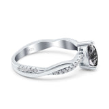 Pear Teardrop Natural Stone Infinity Shank Ring