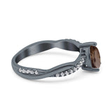 Pear Teardrop Natural Stone Infinity Shank Ring
