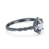 Floral Oval Natural Stone Wedding Ring
