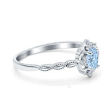 Floral Oval Natural Stone Wedding Ring