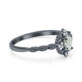 Floral Oval Natural Stone Wedding Ring