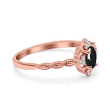 Floral Oval Natural Stone Wedding Ring