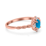 Floral Oval Natural Stone Wedding Ring