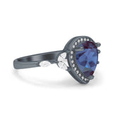 Pear Teardrop Natural Stone Leaf Style Ring