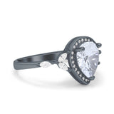 Pear Teardrop Natural Stone Leaf Style Ring