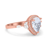 Pear Teardrop Natural Stone Leaf Style Ring