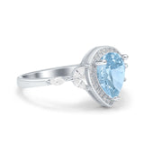 Pear Teardrop Natural Stone Leaf Style Ring