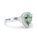 Pear Teardrop Natural Stone Leaf Style Ring