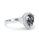 Pear Teardrop Natural Stone Leaf Style Ring