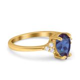 Pear Teardrop Natural Stone Classic Ring